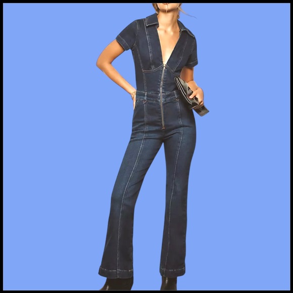 ZARA TRF JEANS denim flare jumpsuit. - Picture 11 of 11